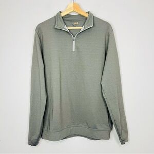 Peter Millar Crown Gray Wicking Performance 1/4 Zip Medium